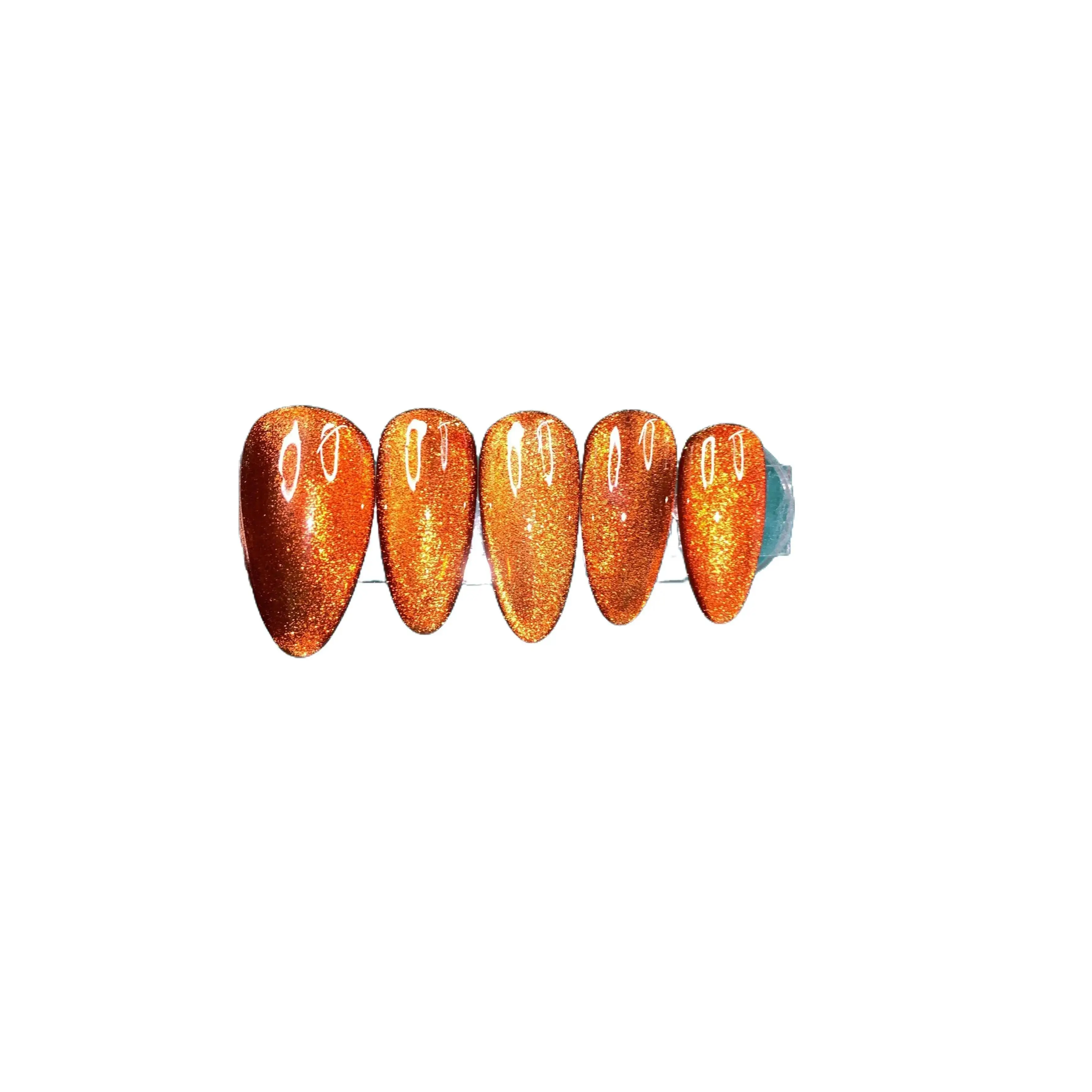 Digi Dripp Nails Velvet Autumn Press Ons Soft Velvety Look with Orange Glitter Finish Complete Nail Prep Kit for Effortless Salon-Quality Nails