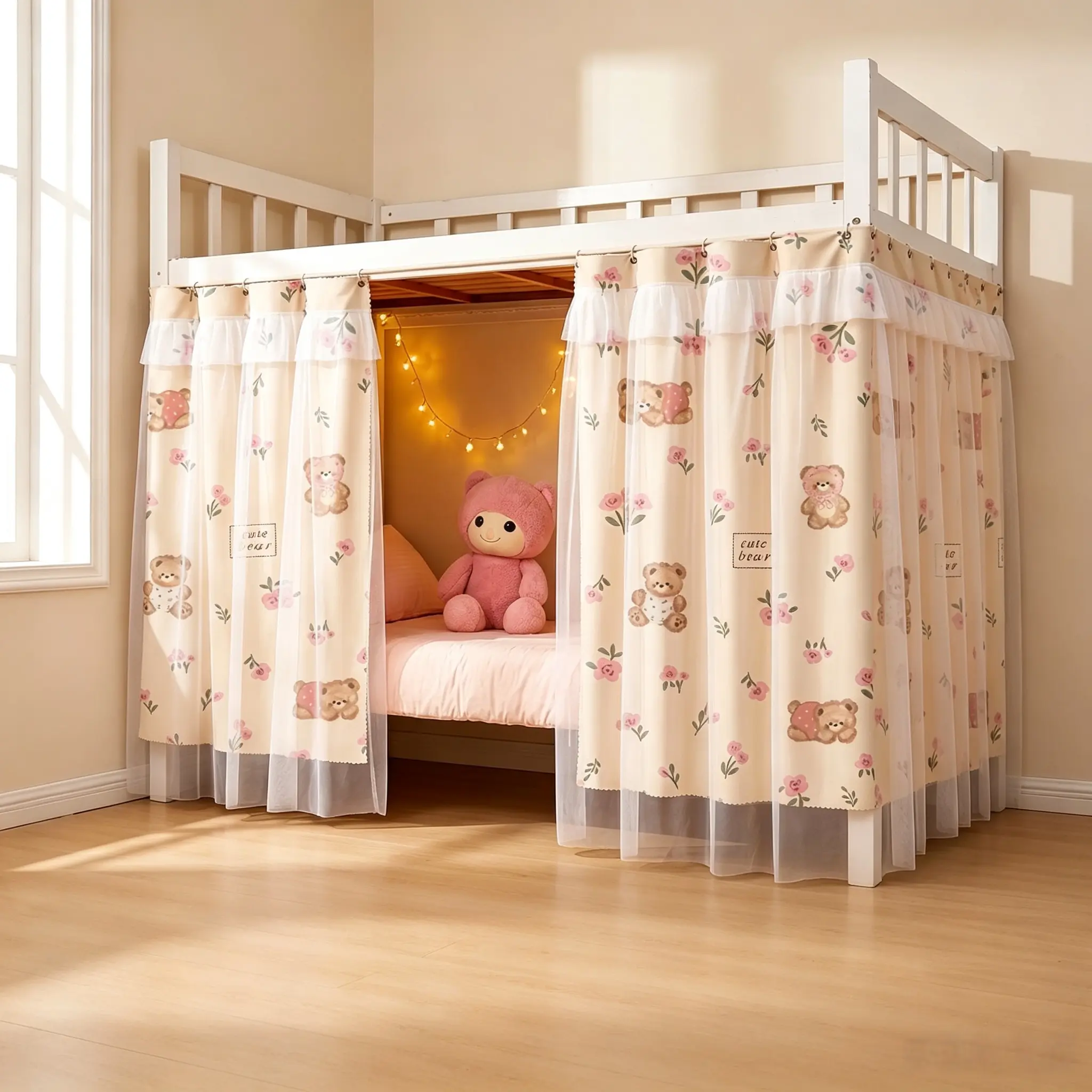 Bunk Bed Curtains Privacy Curtains Breathable Dustproof Single Bed Blackout Curtains Privacy Cloth Panels Underbed Loft Bed Canopy Tent Curtain Shading Drapes for Dorm Brand: XGOPTS