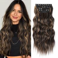 20inch Black mixed Camel Blonde Hair Extension
