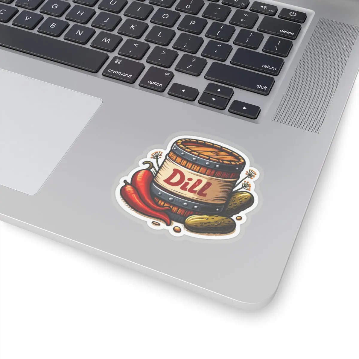 Hot Dill Pickle Barrel Vinyl 3" Sticker, Foodie, Mouthwatering, Whimsical, Food Cute Decorative adhesive label sticker
