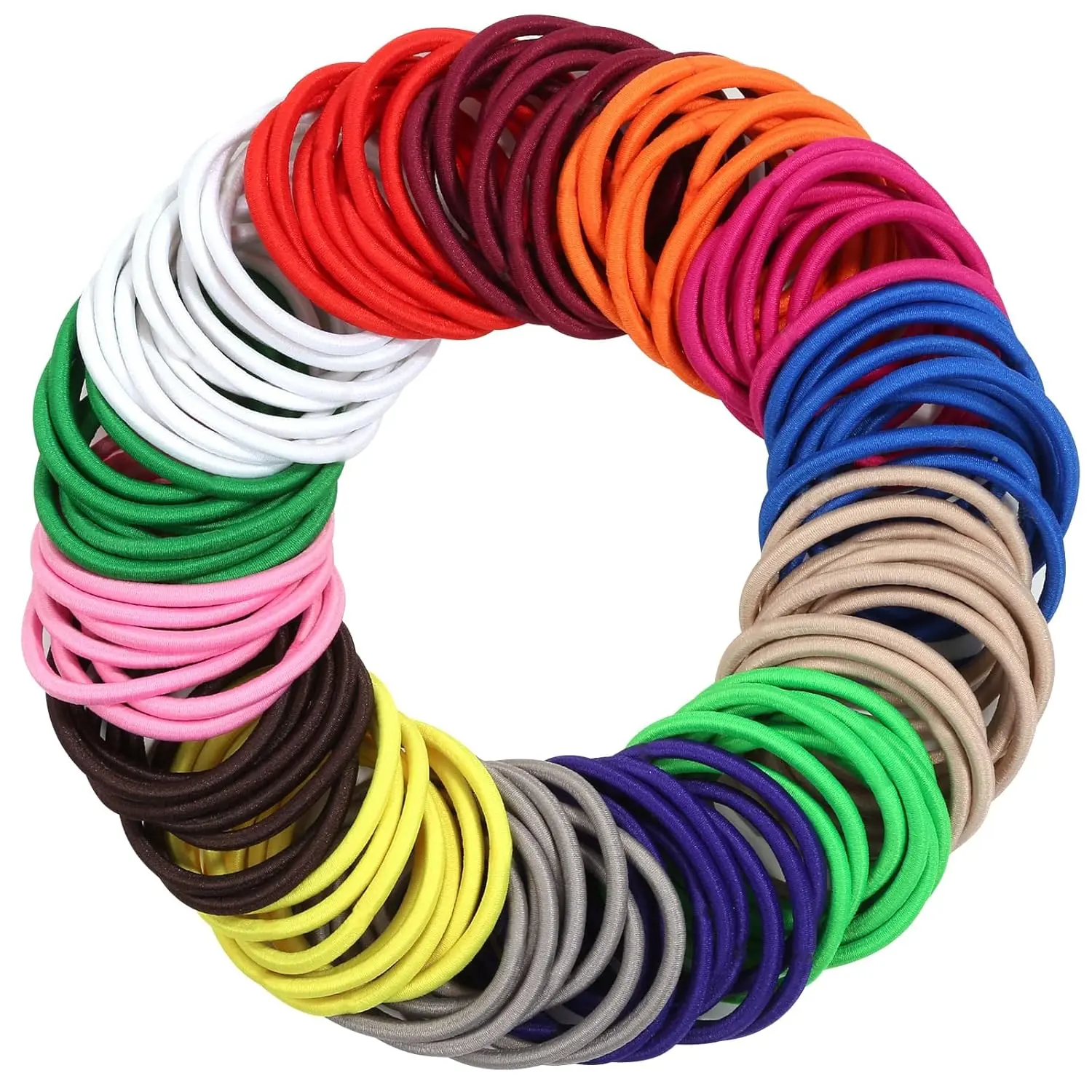 200 Pcs Hair Ties for Women Girls Hair Elastics Hair Bands Ponytail Holders Hair Rubber Bands for Thick Straight Curly Hair, Multi-colored