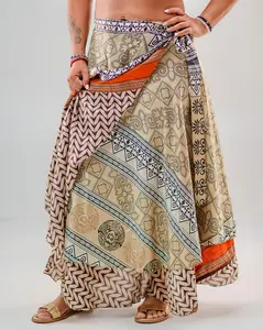 Two- Layer Long Wrap Skirt