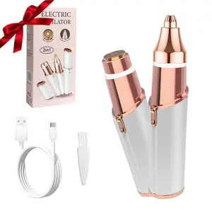 Lady's painless facial eyebrow trimmer - painless, portable, essential for travel! Gentle Lightweight Hair Removal Golden Rechargeable Shaver Machine Cordless Waterproof Rechargeable Shaver Machine Smooth Brush