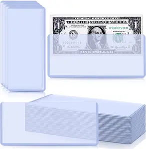 30 Pack Dollar Bill Sleeves, 6.8" x 2.9" Clear Currency Sleeve for Cash, Hard Plastic Top-Load Money Holder, Transparent & Waterproof Regular Bills Protector Storage Display Case for Collector