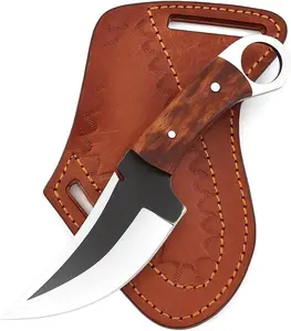 Fixed Blade Hunting Forged Tracker Knife - 8 Inches Carbon Steel Razor Sharp Blade Full Tang Bushcraft Knives with Premium Leather Belt Sheath. Used For Hunting Outdoor Camping, Hiking, Skining Knife.