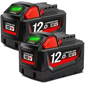 18V 12.0Ah Lithium Ion Battery Replacement for Milwaukee MK18 Tools 48 11 1850 48 11 1840 48 11 1852 48 11 1815 High Capacity Cordless Power Tools