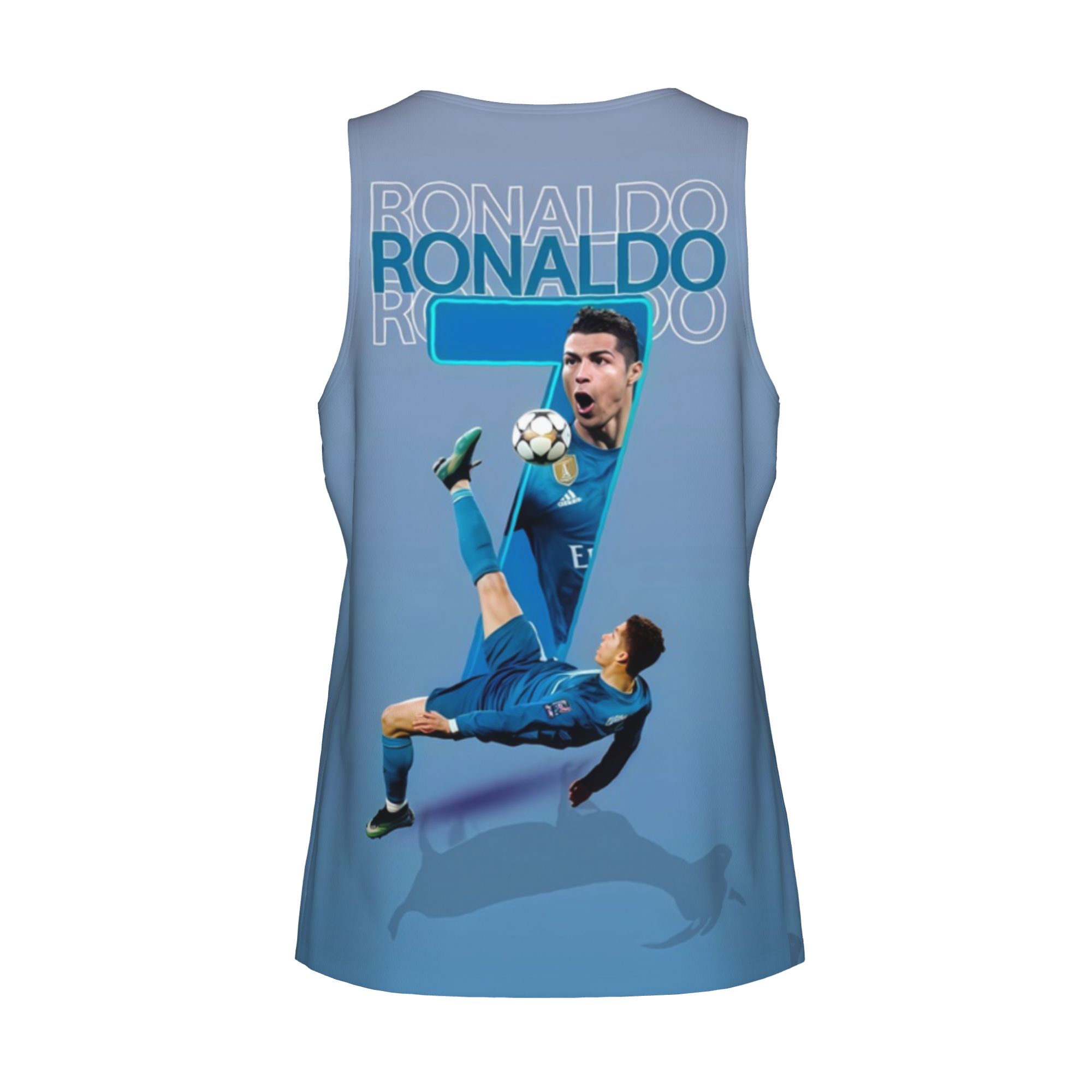 Cristiano Ronaldo's legendary bicycle kick printed vest, a must-have for football fans, comfortable for both sports and everyday wear.
