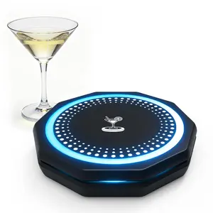 GFFKIT Smart Coaster Cordless Cocktail Machine, Automated Cocktail Maker for Home Bars with Interactive Lighting & Unlimited Recipes,Portable for Indoor ,Outdoor,Backyards, Camping,Gifts for Birthday Anniversary