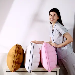 Luxury Pillow Core Five-Star Hotel High-Quality Pillow 3D Pillow Core Washable Single High Pillow Four Seasons Bread Pillow Core Soft and Full Non-Collapsing Polyester Fiber Fabric Neck Support Deep Sleep Pillow