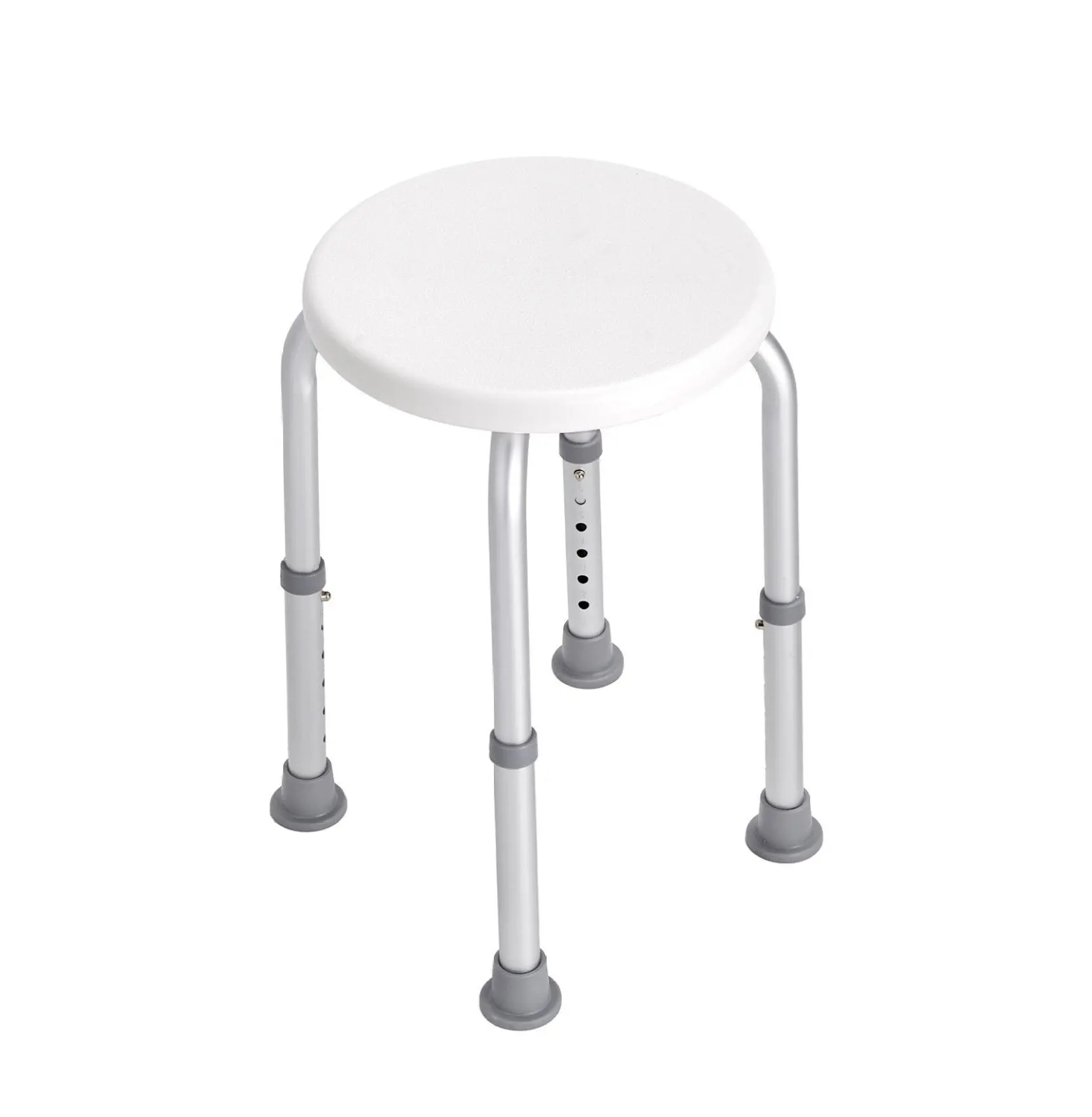 VEVOR Adjustable-Height Aluminium Shower Chair, Non-Slip Bath Stool for Elderly, 136.1kg Capacity Indoor Furniture for Safe Bathing & Personal Care