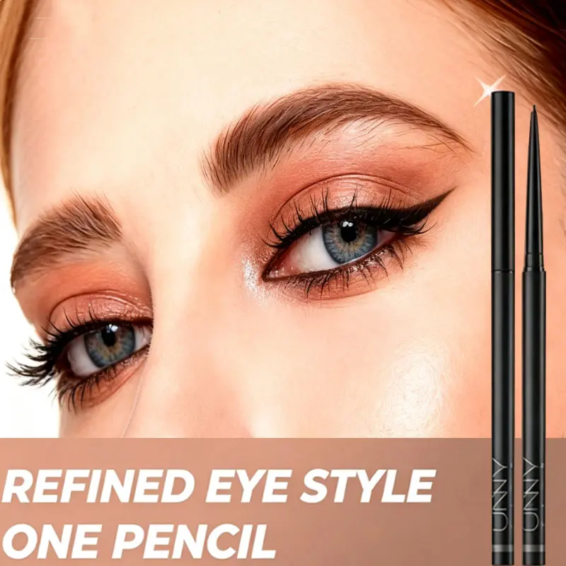 UNNY Ultra-Fine Tip Gel Eyeliner Pencil - Retractable Cosmetic Eye Makeup Pen, Smooth Color Payoff, Smudge-Resistant, Waterproof, Long-Lasting, Precise Lash Line Definition, Flawless Application (Black, Natural Brown, Mocha Brown) for Beginners