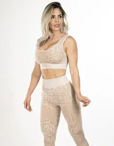 Sahara Up - Women's Sports Bra | Snake Skin Embroidery, Removable Padding, Seamless Comfort, Great Lift