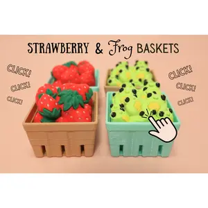 3D Printed Basket of Frogs or Strawberries Clicker