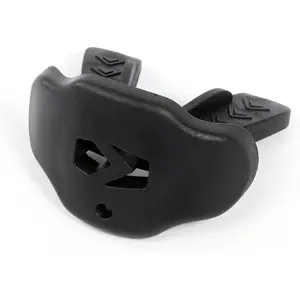 Kids Football Mouth Guard - Kids Mouthguard with Strap - Lip/Teeth Protector Mouthpiece - No Boil, Maximum Air Flow, for All Sports - Black