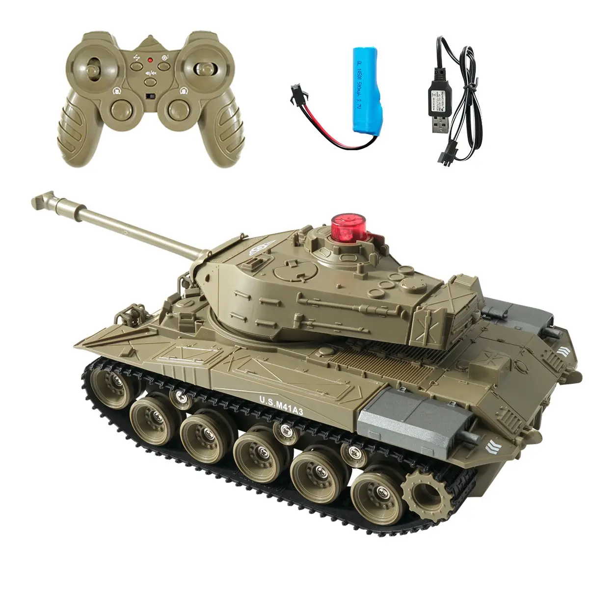2.4g Remote Control Simulation RC Tank Toy, 270° Rotation, Sound Effects, Auto Demo, Programming, Fire Simulation, Birthday Gift for Boys/ages 14+