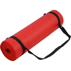 Yoga Mat, 1/2-Inch Extra Thick High Density Exercise Mat, Anti-Tear Exercise Yoga Mat with Carrying Strap, Suitable for Various Yoga Exercises
