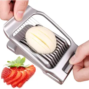 Heavy Duty Aluminium Egg Slicer and Cutter for Hard Boiled Eggs, Strawberry, Tomato - Stainless Steel Wire Multipurpose Dicer for Soft Fruit Mushroom Home Use