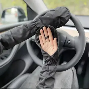 Women's Loose Ice Fiber Arm Sleeves, Breathable Quick-Dry Elastic Fit Driving Gloves, Summer Outdoor Sun Protection, Solid Color, Fast-Drying Fabric