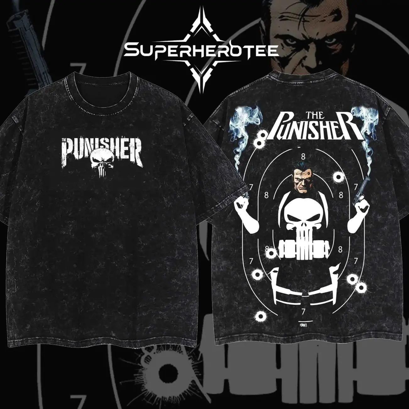 [ superhero tee ] Frank Castle New 2026 v2 Premium Cotton T-Shirt, The Punisher Fans T-Shirt, Punisher Fans Club T-Shirt, Dark Superhero T-Shirt, Comic Book Fans T-Shirt, Superhero Graphic Tee. KNW