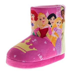 Princess Slippers Booties Belle, Snow White, Jasmine, Cinderella, Ariel Warm Fluffy House Slippers for Girls (Toddlers)