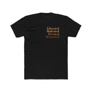 Men's Comfy Fitted Light Cotton Melanated T-Shirt, Everyday Wear Top