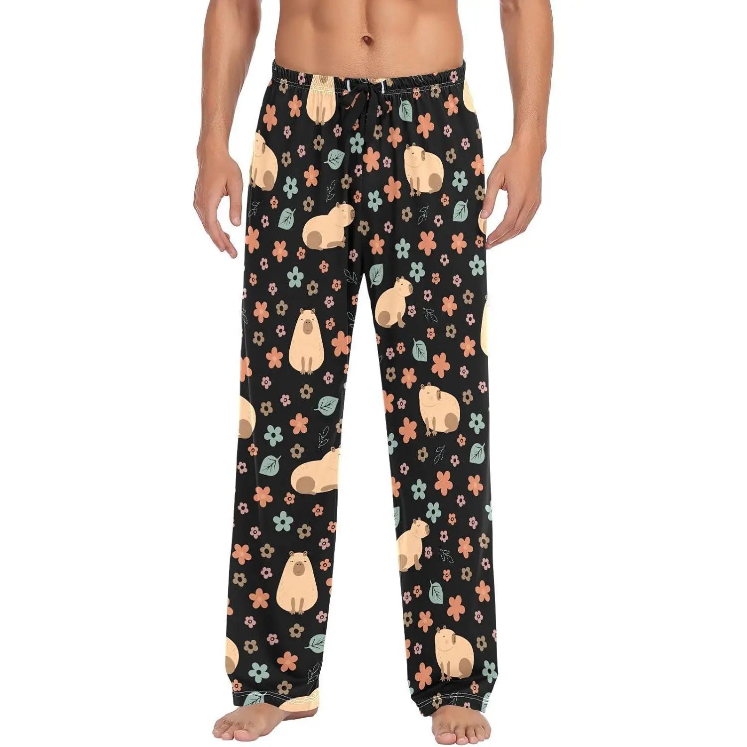 Men's Capybara Pajama Pants Cotton Soft Comfy Sleep Lounge Pants Pjs Bottoms