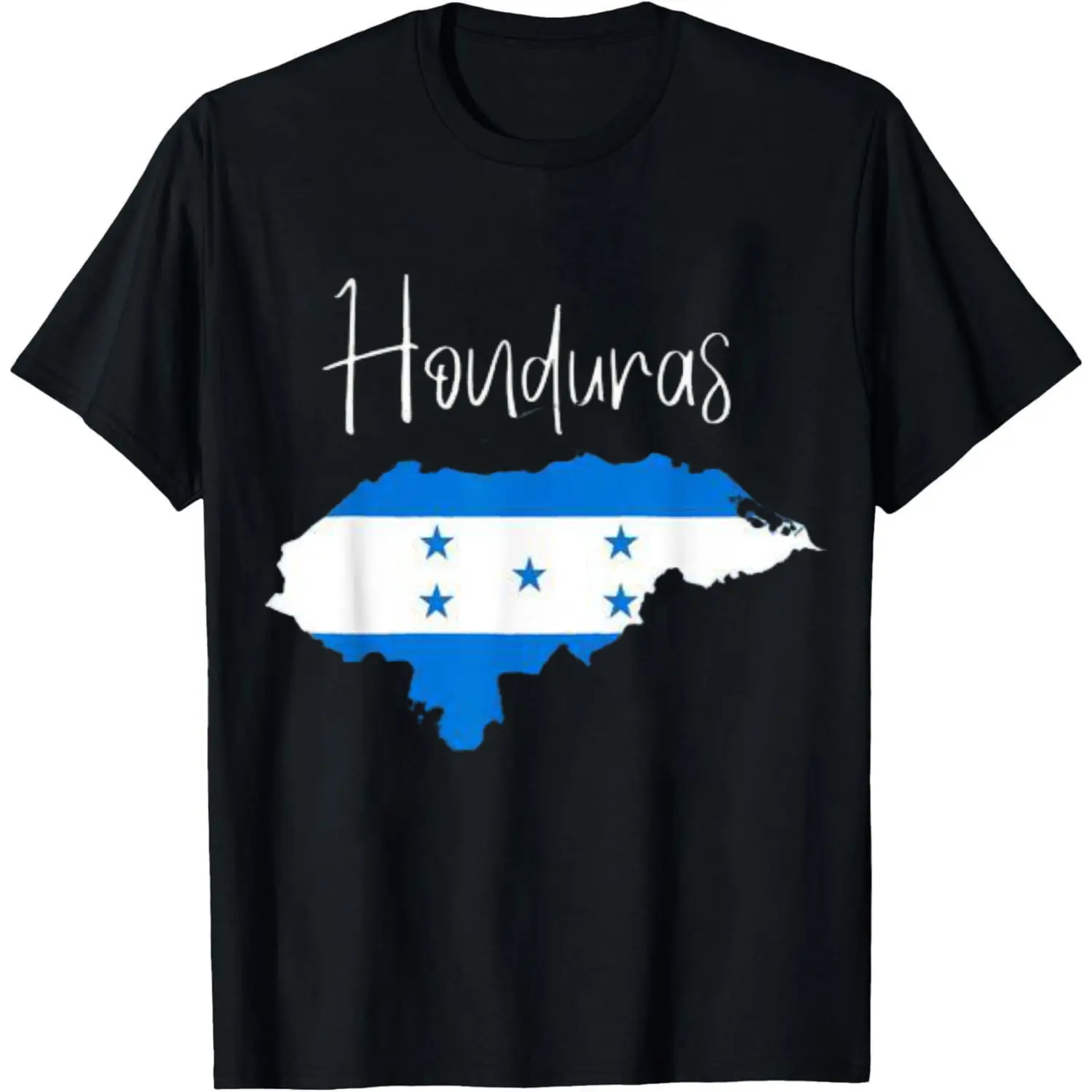 100% Cotton Honduras Map Flag Design T Shirt T-Shirt Women Men Unisex Clothing Streetwear