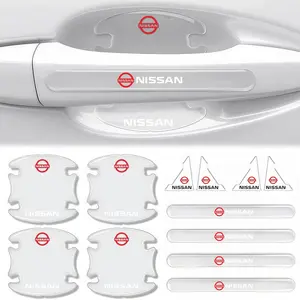 12pcs Car Door Handle Scratch Protection Film, Invisible Transparent Anti-Collision Strip, Corner Guard for Nissan Models, Automotive Accessories