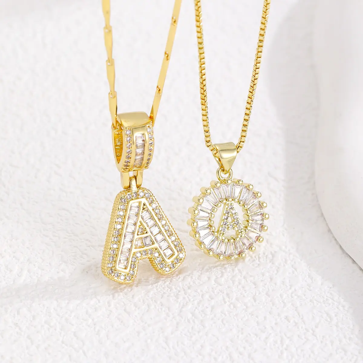 Personalized Initial Letter Necklace Couple Letter Pendant Necklace Stack Custom Zircon Initials  Gift for Girlfriend Men's Jewelry