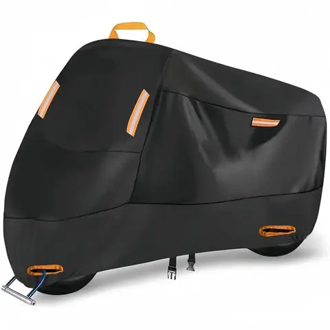 Motorcycle Cover, Waterproof & Dustproof Motorcycle Cover with Reflective Strips, Universal Motorcycle Cover for Outdoor Use, Body Cover