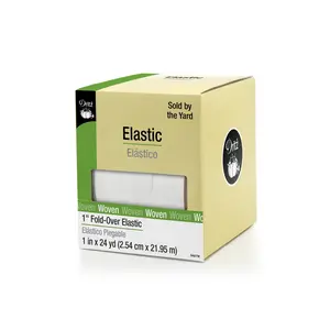 1" Fold-Over Elastic, White