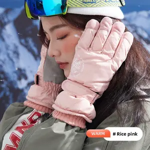 Ski gloves cycling thermal gloves fashion velvet waterproof couple gloves women's waterproof thermal gloves can touch the screen