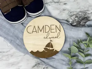Nautical Name Sign, Baby Name Announcement, Ocean Nursery Decor, Baby Shower Gift for Boy, Nautical Nursery Name Sign, Newborn Keepsake