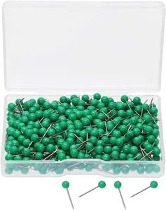 Tupalizy 1/8 Inch Small round Ball Head Decorative Push Pins Map Thumb Tacks for Travel Map Art Picture Photo Canvas Bulletin Cork Board Wall DIY Craft Home School Office Use, 500PCS (Green)