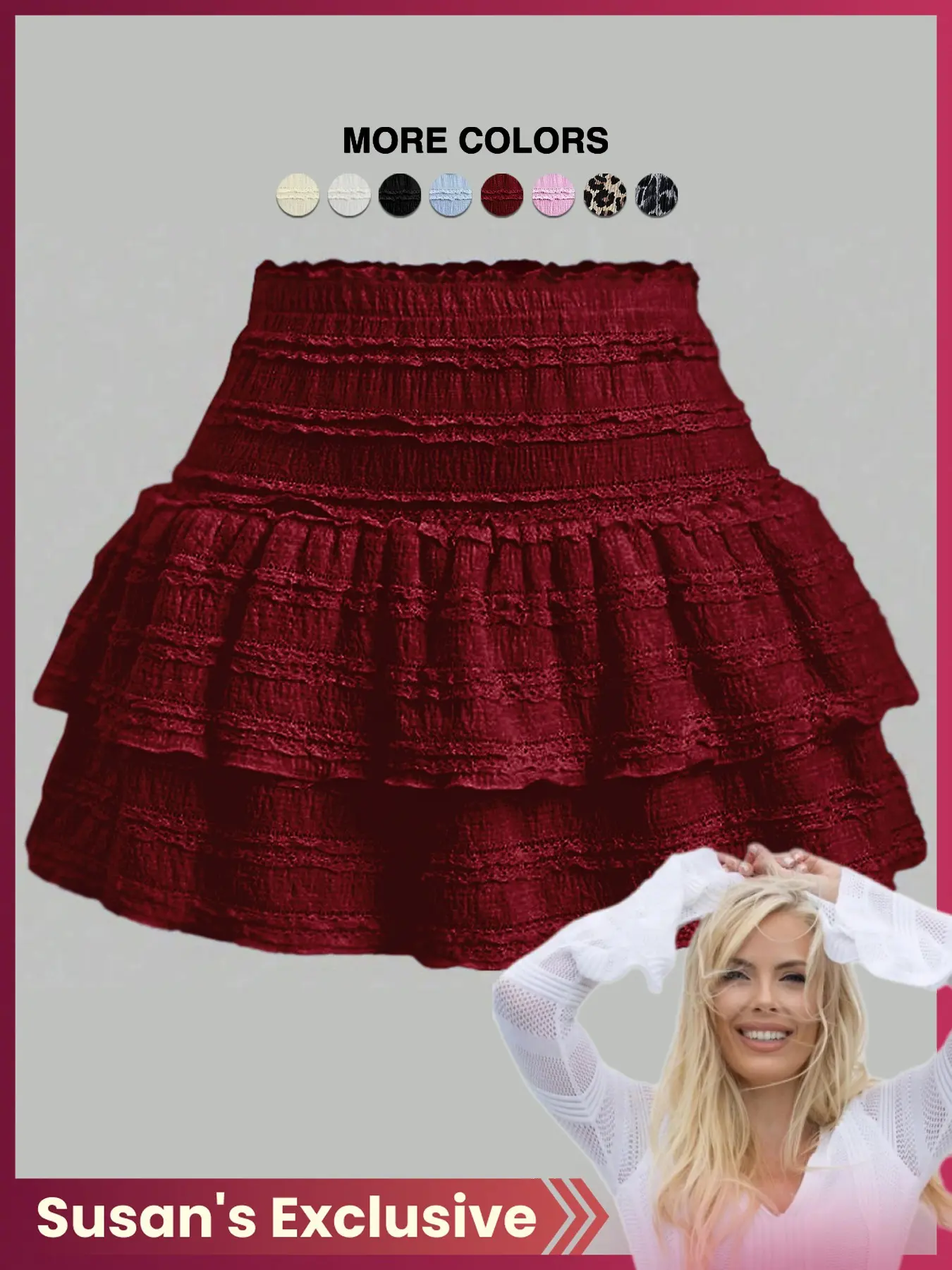Women's Pleated Ruffle Mini Skirt High Waist Fit with Inner Shorts Shirred Double Layer Flounce Hem Soft Comfortable Everyday Skort UK