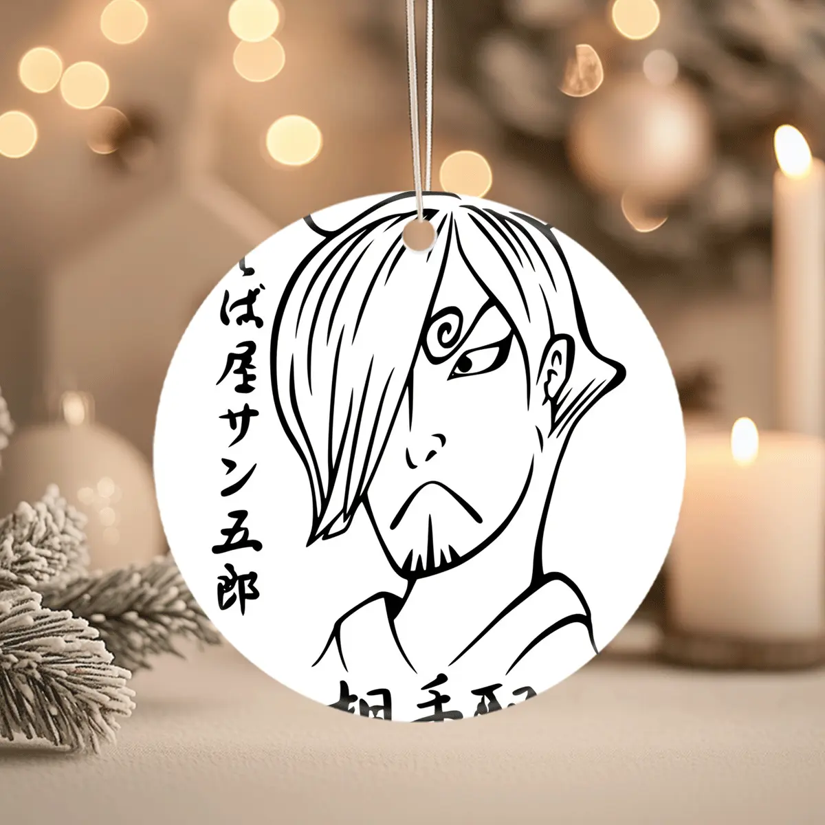 Christmas Ornaments Shinobu One Piece Sanji Wano Poster New Year Tree X-Mas Acrylic Holiday Gift For Friends Circle Family