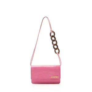 Pre-owned jacquemus Leather Shoulder Bags Croc Embossed Le Riviera Shoulder Bag