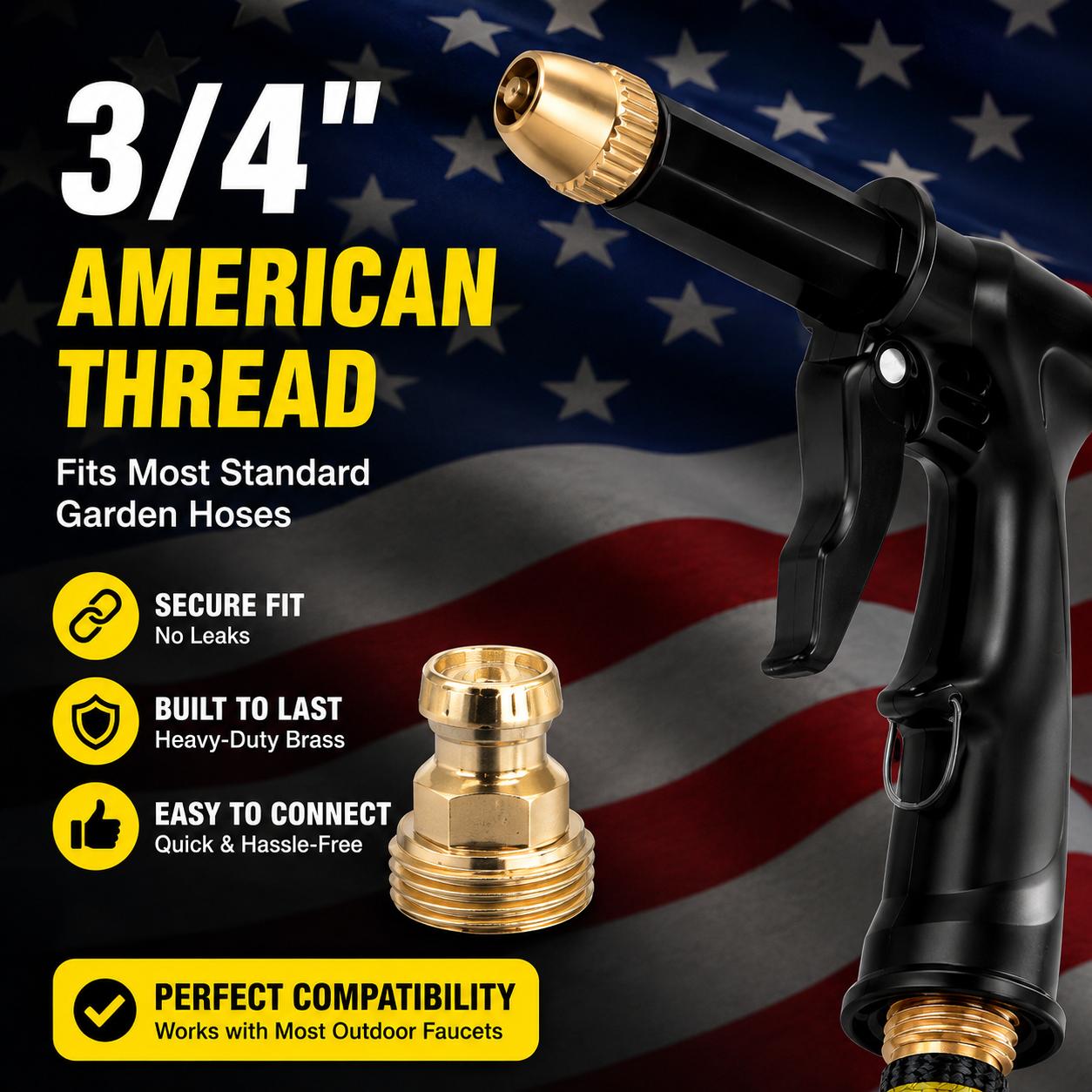 Multi-Purpose Garden Water Wand - Durable Plastic Body Hose Nozzle, Adjustable Cleaner for Vehicles and Outdoor Gardening Tasks