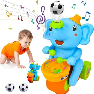 Musical Crawling Baby Elephant Toy with Blowing Balls & Lights Random color- Interactive Sensory Toy for Infants 6-12 Months | Birthday Gift for Boys & Girls ﻿