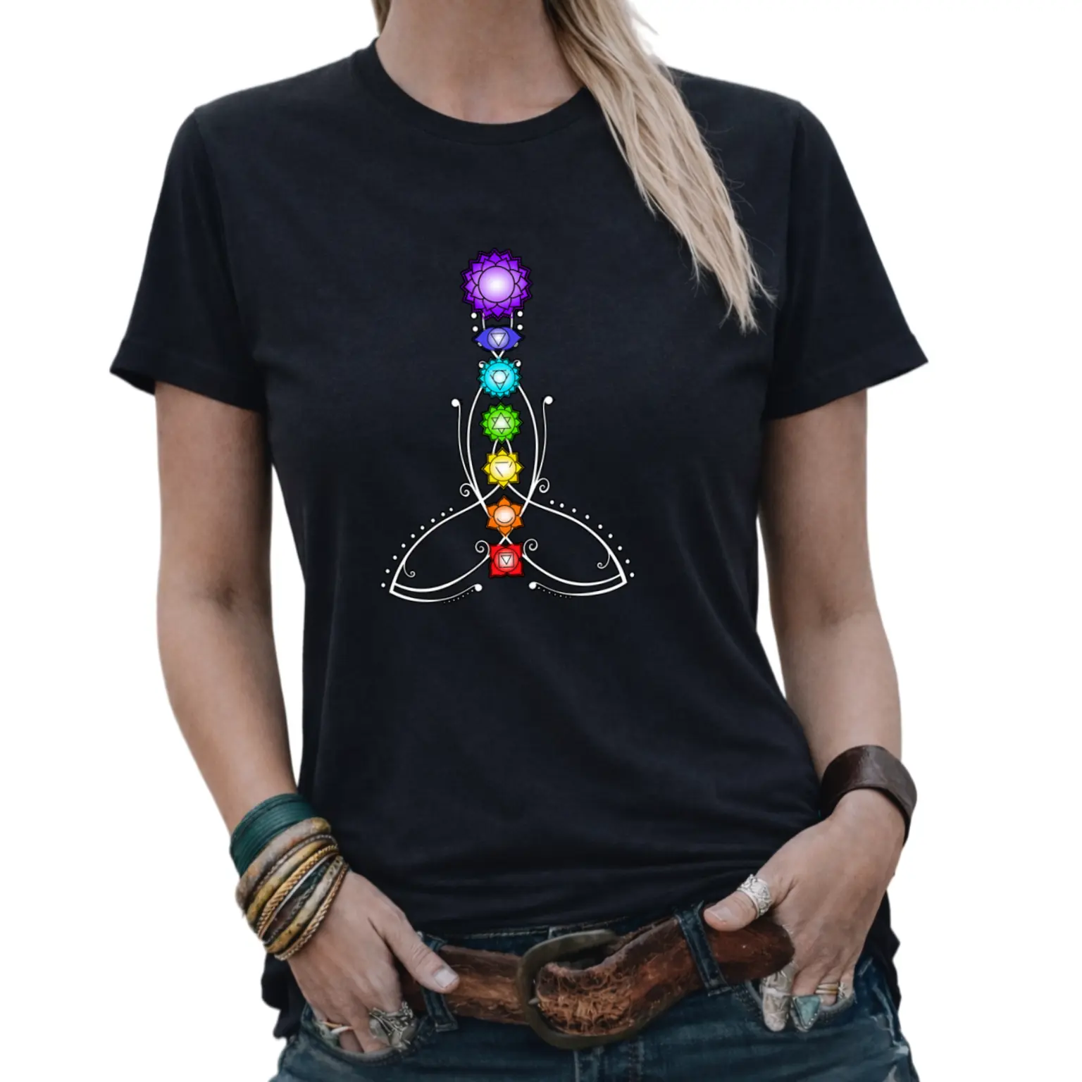 100% Cotton Spiritual Shirts for men and women & Yoga clothes Yoga Meditation Spiritual Body Energy Chakra T-Shirt