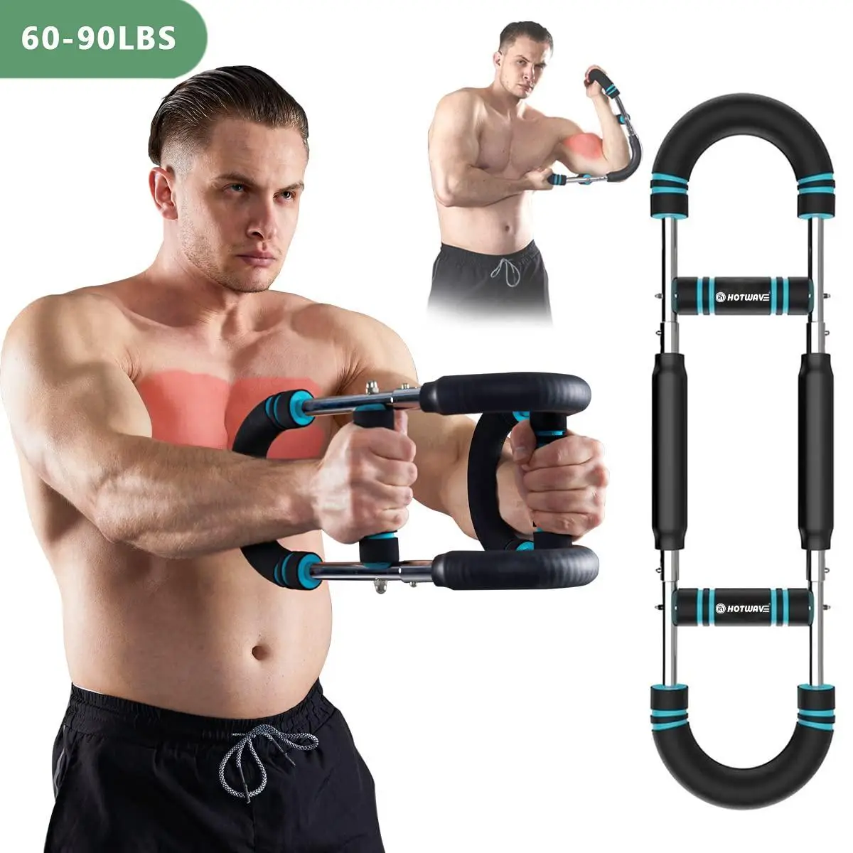 HOTWAVE Arm Trainer, Adjustable Chest Workout Equipment, Arm Trainer for Men, Chest Trainer for Men, Shoulder Muscle Training, Portable Spring Resista
