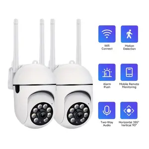 [SummerVibes] 2.4G WiFi Security Camera for Home, 1080P FHD Color Night Vision, 360° PTZ Pan/Tilt, Motion Detection & Tracking, Two-Way Audio, Siren, USB Cable Included, Plug-in Power Only (No Adapter), Cloud Storage hd video