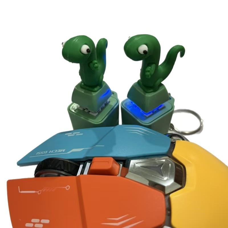 Lizard Button Keychain with Rechargeable LED Light Realistic Croak Color Changing Fun Toy for Kids & Adults Green Design