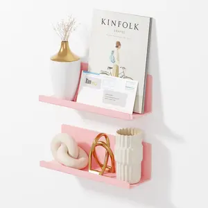 Adhesive Floating Shelves for Wall No Drilling, 12 Inch  Self Adhesive Shelves, Stick  Shelves, Dorm Wall Shelf, for Bathroom, Kitchen, Bedroom, Office, Gaming Room,