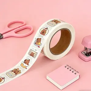 Cute Animal Pattern Sticker, 500pcs/roll Self Adhesive Decorative Sticker, DIY Decals for Water Bottle, Laptop, Phone Case, Scrapbooking, Journal Making