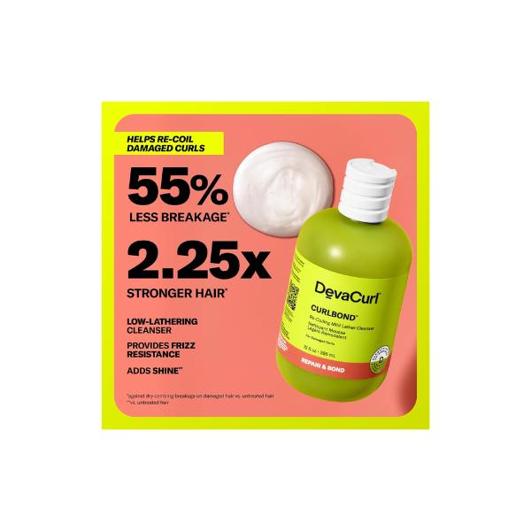 DevaCurl CurlBond Cleanser, 12oz | Re-Coiling Mild Lather Cleanser