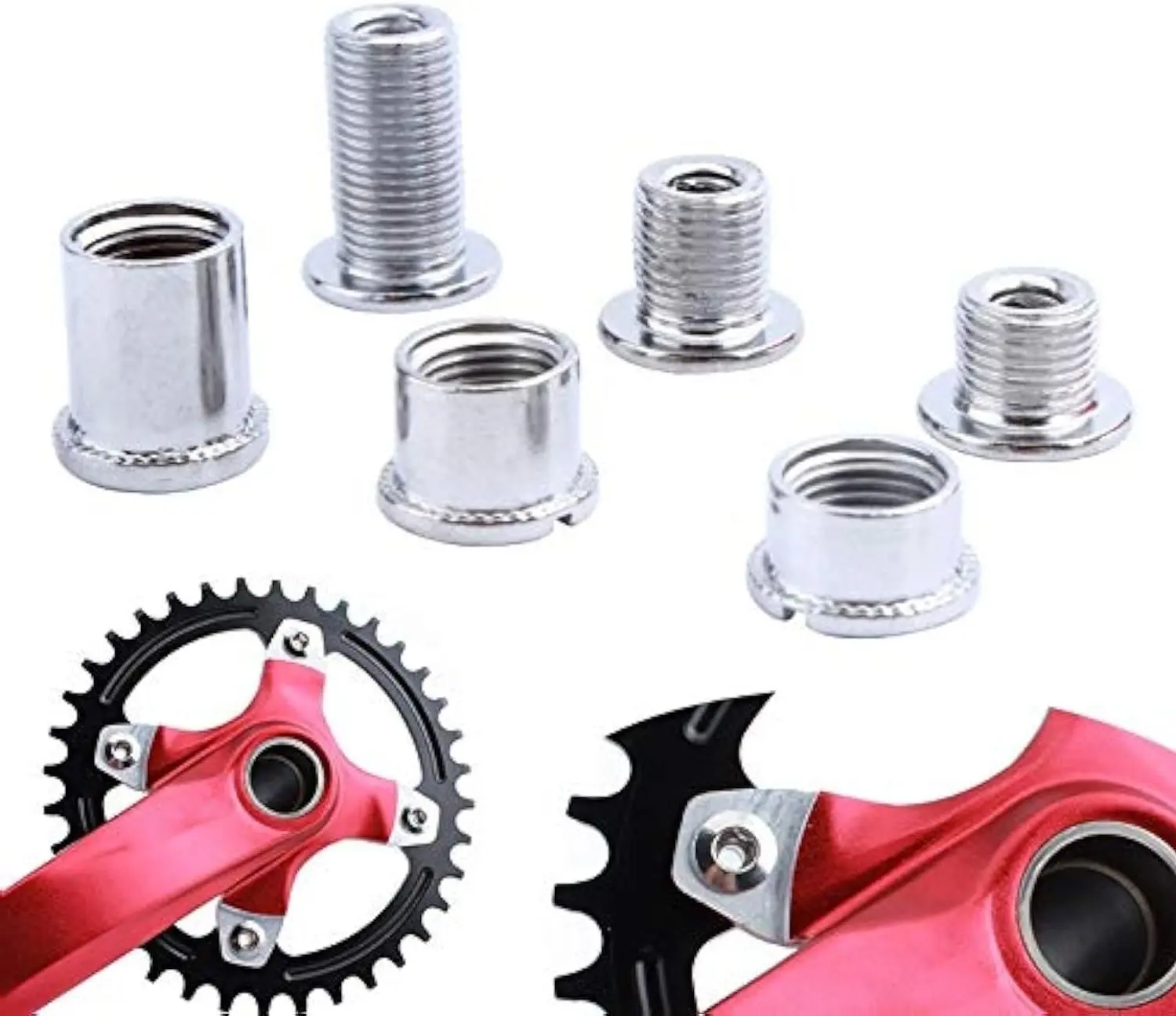 Pack of 5 Chainring Female/Male Bolts Nuts with Multiple Size Options for Single, Double and Triple Chainrings