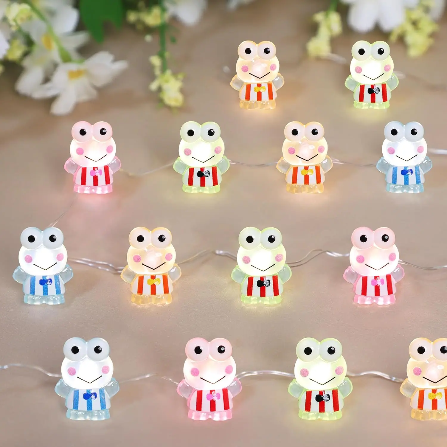 Frog String Lights 10ft 40LEDs Battery & USB Operated Cute Frog Fairy Lights with Remote Colorful Frog-Shaped Night Lights for Kids Bedroom Birthday Christmas Easter Party Holiday Decor