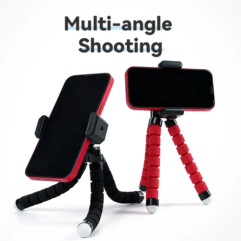 Flexible Octopus Tripod Stand for Phone, Adjustable Mini Camera Tripod with 360° Rotating Ball Head, Portable Universal Smartphone Holder for Live Streaming, Vlogging, Photography