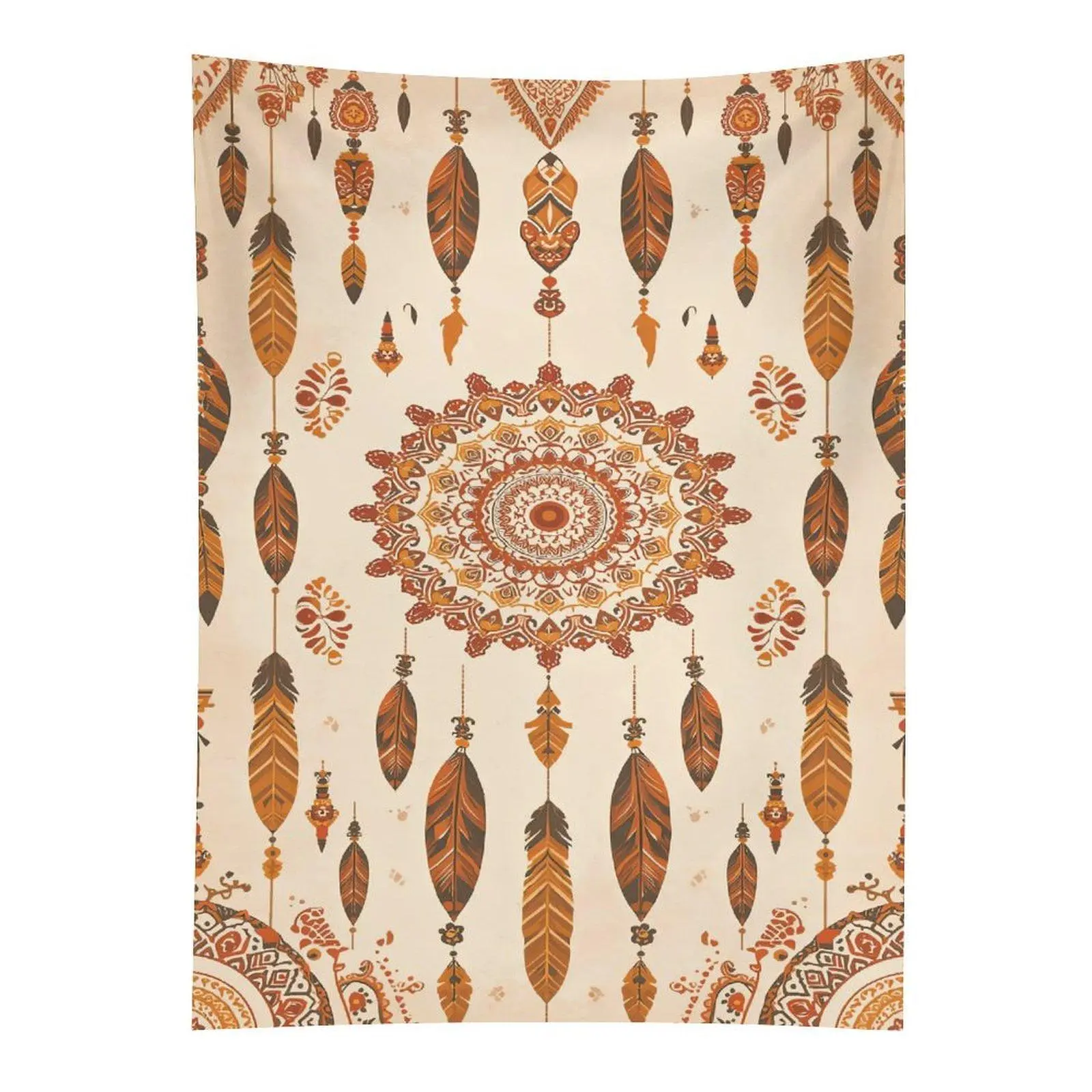 Boho Feather Mandala Tapestry Dreamcatcher Wall Hanging Decor